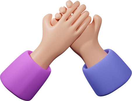 hand partnership 3d illustration