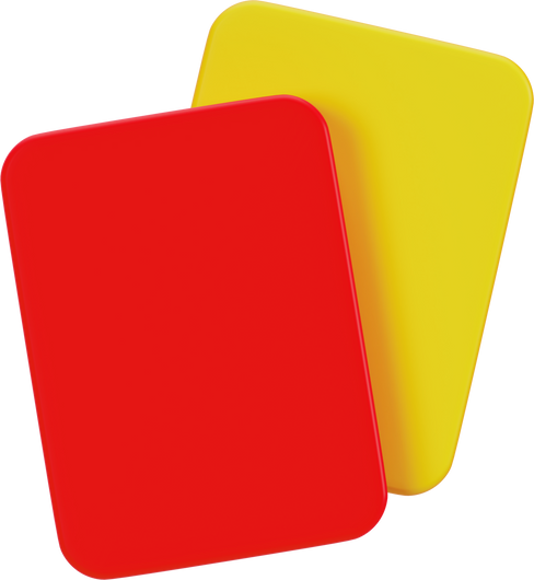 3D Red and yellow card illustration